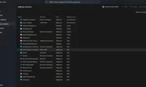 Menedżer zadań Windows 10, zakładka "Aplikacje autostartu" pokazuje programy uruchamiane z systemem.
