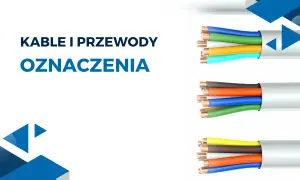 Różne rodzaje przewodów elektrycznych z kolorowymi żyłami, pokazujące ich oznaczenia.