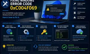 Jak aktywować system Windows, gdy wystąpił błąd 0xC004F069. Poradnik krok po kroku, jak rozwiązać problem z licencją.