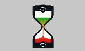 Bateria w kształcie klepsydry pokazuje, jak długo ładować akumulator. Kolory od zielonego do czerwonego symbolizują poziom naładowania.