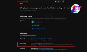 Ustawienia konta YouTube, gdzie można zarządzać profilem i ustawieniami rodzinnymi, co jest pomocne, jak zablokować YouTube na telewizorze.