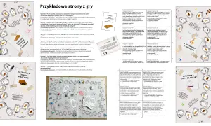 Gra planszowa z pytaniami o pułapki myślenia, np. "czytanie w myślach" i "czarnowidztwo".