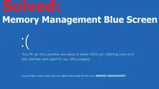 Rozwiązany problem: Memory Management Blue Screen. Komputer napotkał błąd i wymaga restartu.