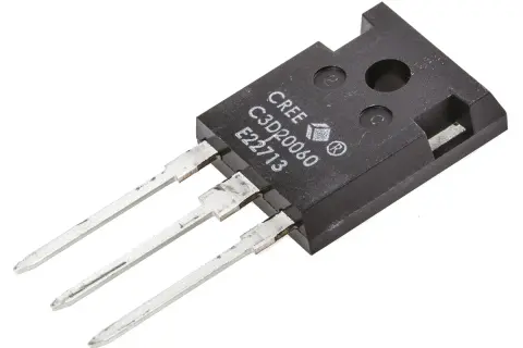 Dioda Schottky C3D20060 marki CREE z trzema wyprowadzeniami w obudowie TO-247.