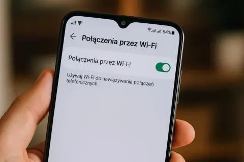 Ustawienia telefonu pokazują, co to vowifi – połączenia przez Wi-Fi. Włączone, by dzwonić przez sieć bezprzewodową.