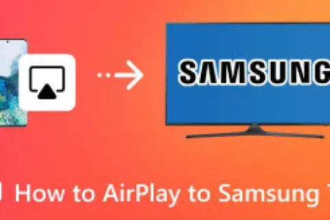 Jak włączyć AirPlay na telewizorze Samsung? Ikona AirPlay, strzałka i ekran Samsung.