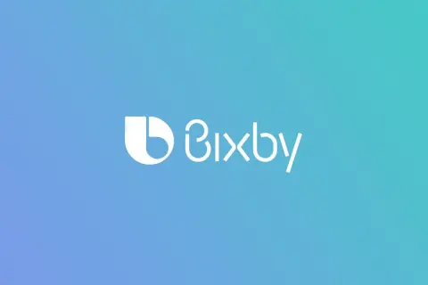 Logo Bixby na tle gradientowym. Dowiedz się, bixby vision co to jest i jak działa.