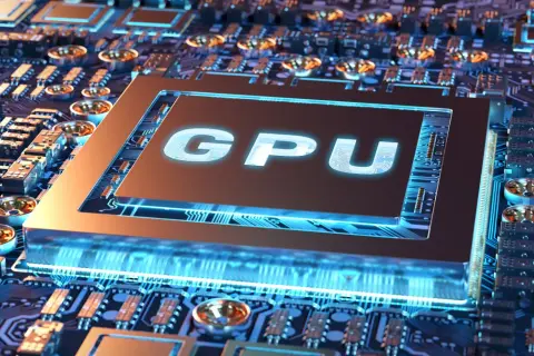 Zbliżenie na zaawansowany układ GPU, symbolizujący planowanie przyspieszanego sprzętowo procesora graficznego.