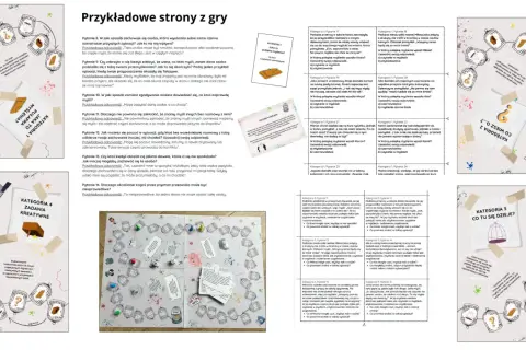 Gra planszowa z pytaniami o pułapki myślenia, np. "czytanie w myślach" i "czarnowidztwo".