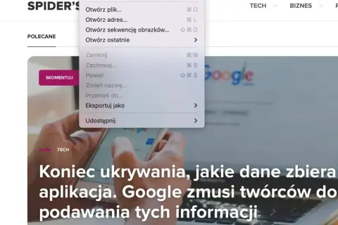 Menu z opcją "Nowe nagranie z ekranu" pokazuje, jak nagrać ekran na laptopie.