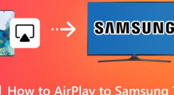 Jak włączyć AirPlay na telewizorze Samsung? Ikona AirPlay, strzałka i ekran Samsung.