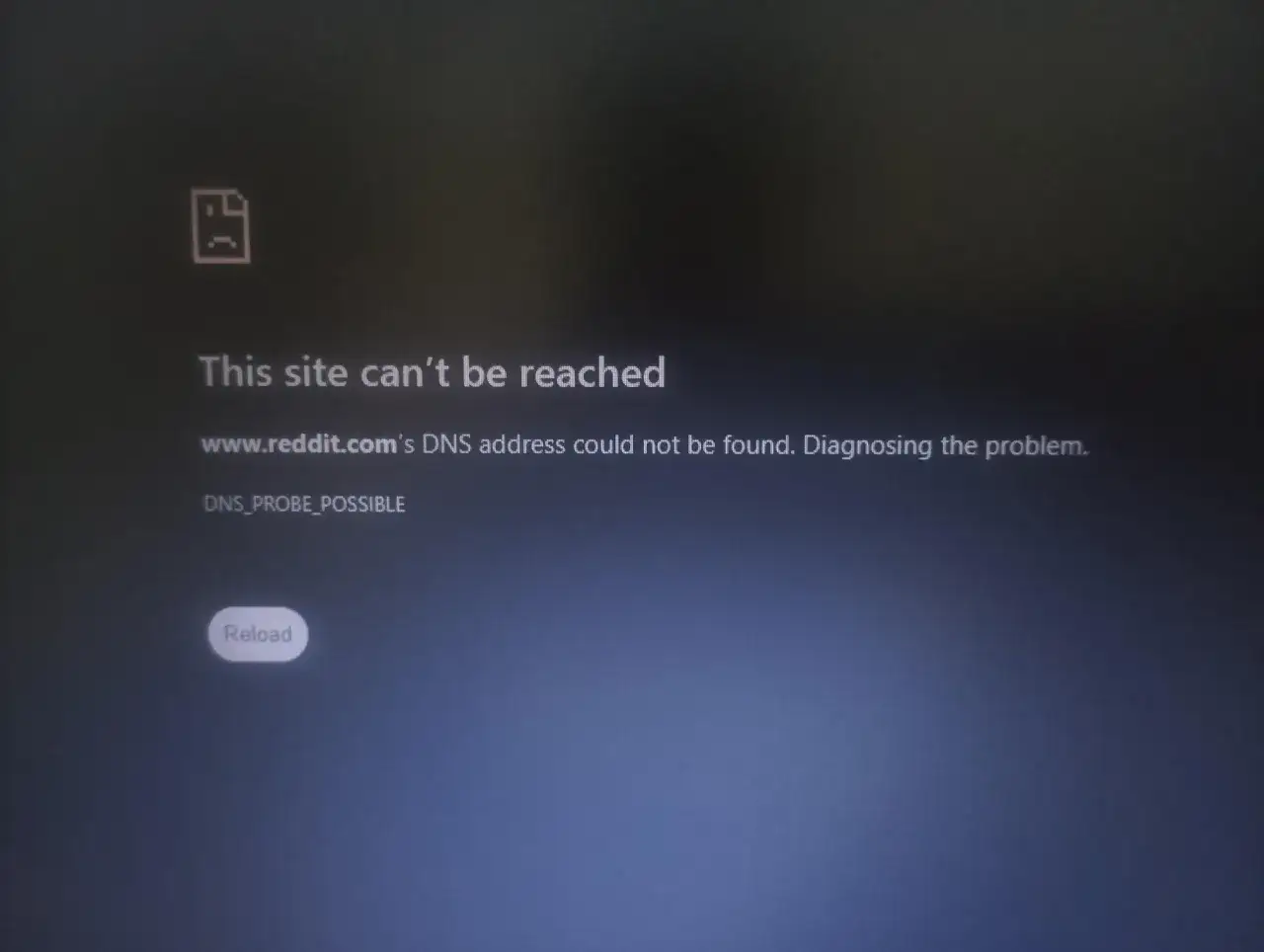 Błąd połączenia z Reddit.com, prawdopodobnie problem z DNS lub cgnat. Przycisk 