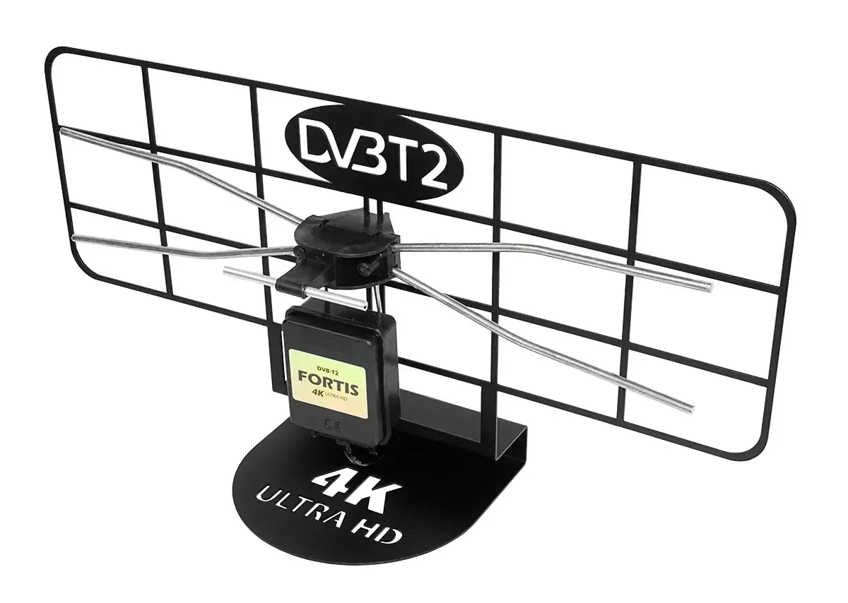 Antena DVB-T2 Fortis 4K Ultra HD – najlepsza antena do telewizji naziemnej, zapewniająca doskonały odbiór sygnału.