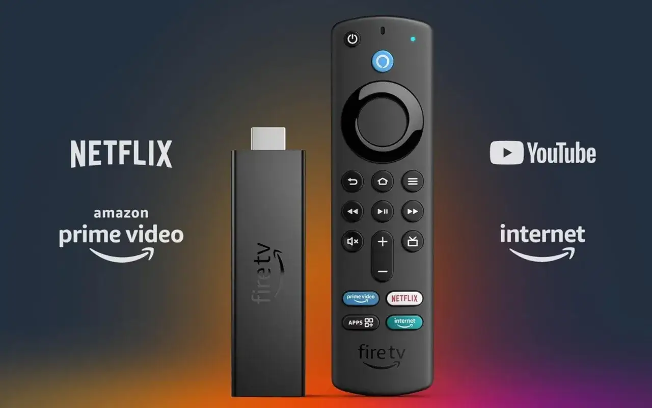 Przystawka smart TV Fire TV z pilotem. Wybierz ją, by oglądać Netflix, Prime Video, YouTube i przeglądać internet.